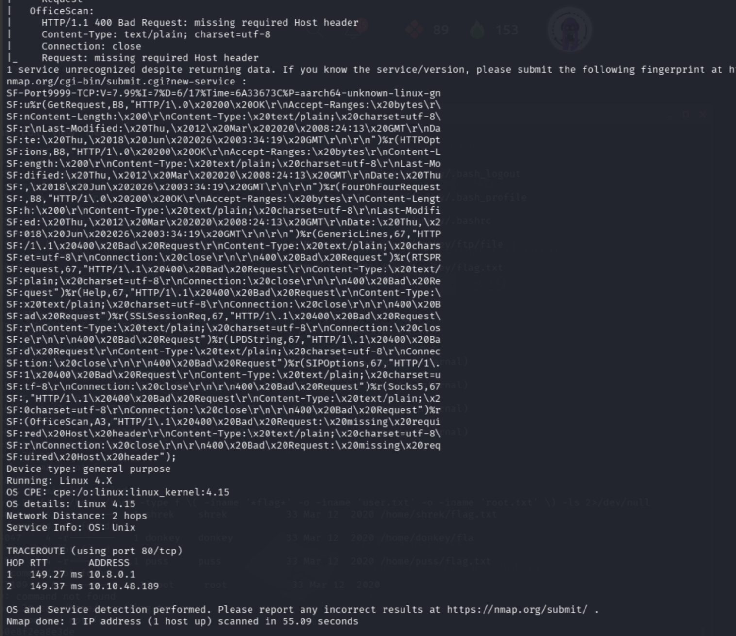 Nmap scan results part 2 with full service version details